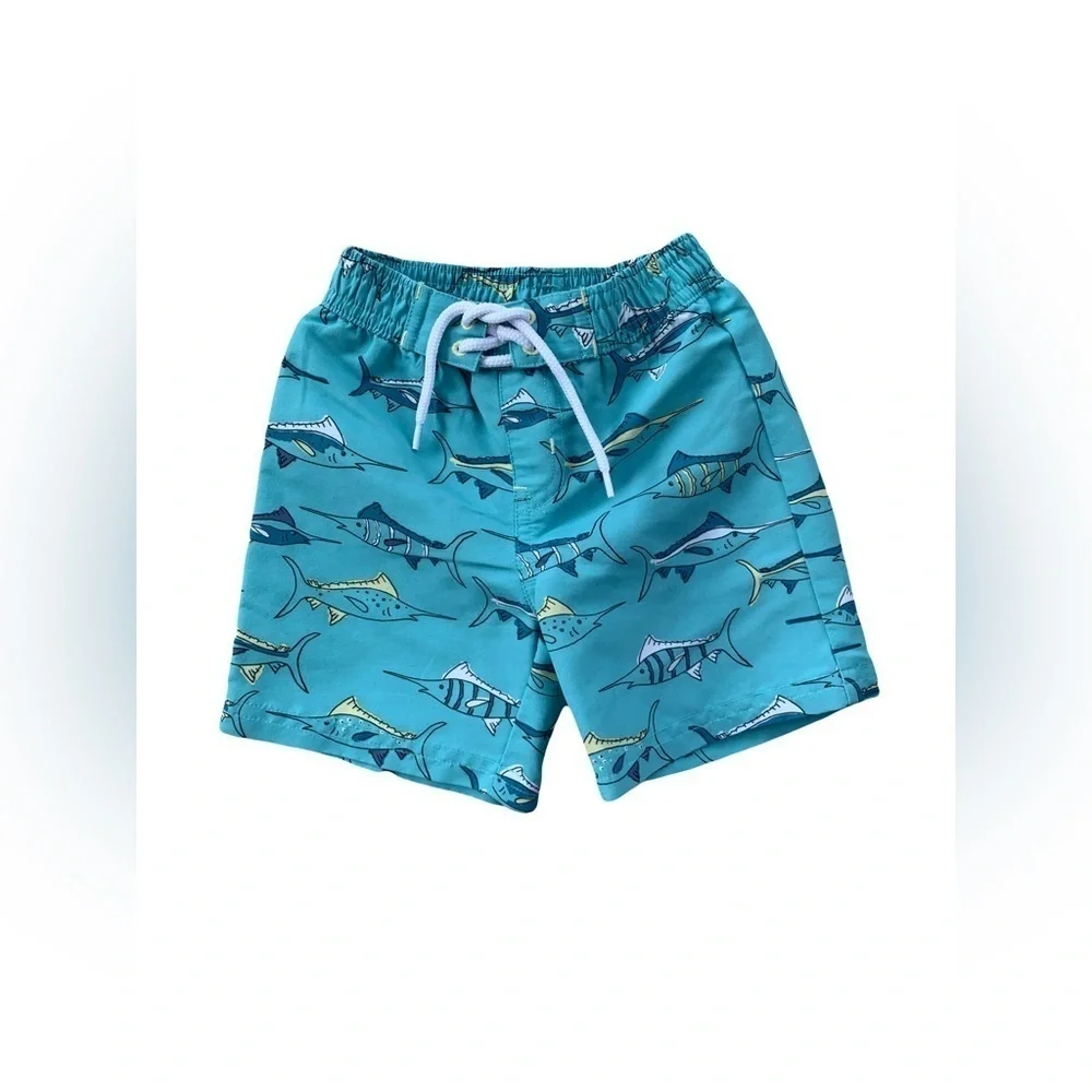 Janie and Jack Size 0-3 Months Swordfish Print Swim Trunks